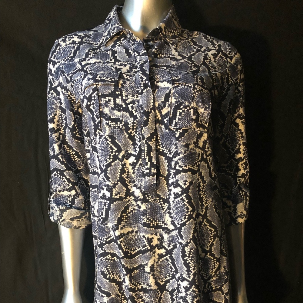 Banana Republic snake print shirt dress